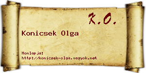 Konicsek Olga névjegykártya